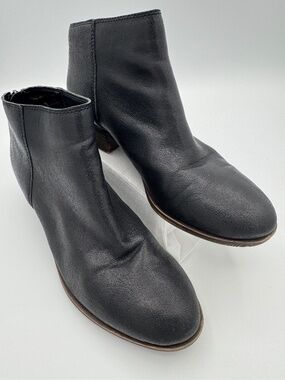 Lucky Brand Bremma Booties Size 8 Black Leather Womens Ankle Zippers Boots Shoes